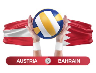 Avusturya Bahreyn milli takımlarına karşı voleybol voleybol maçı konsepti.