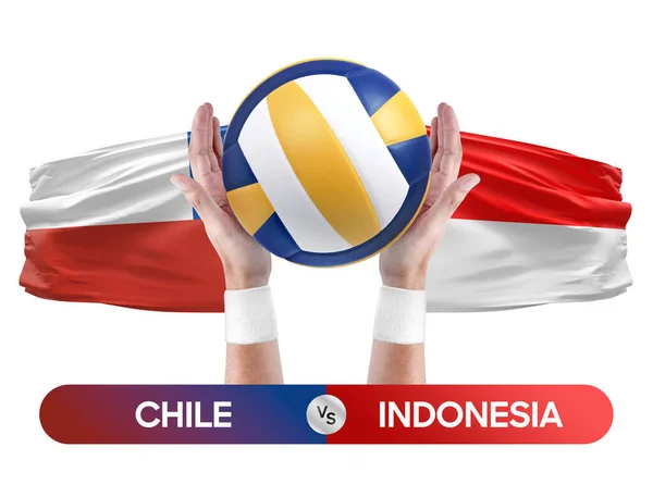Chili Indonésie Équipes Nationales Volley Ball Match Concept Compétition — Photo