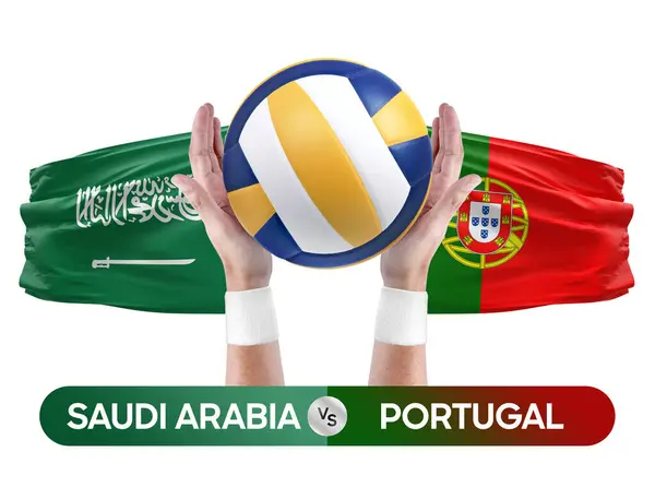 Сборные Саудовской Аравии Португалии Волейболу — стоковое фото