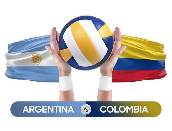 Argentina Colombia National Teams Volleyball Volley Ball Match Competition Concept — Stock Photo, Image