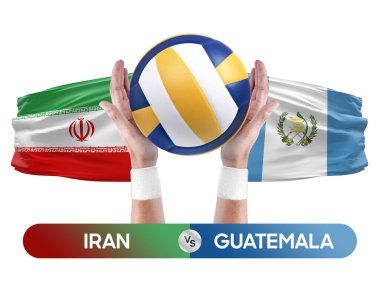 İran, Guatemala milli takımlarına karşı voleybol voleybol maçı konsepti.