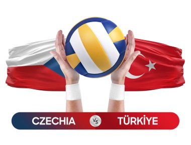 Çek Cumhuriyeti, Türkiye milli takımlarına karşı voleybol voleybol maçı konsepti.