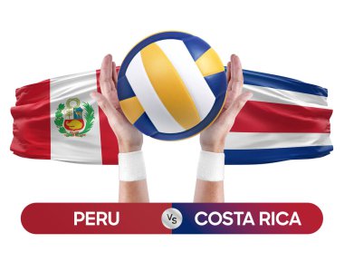 Peru Kosta Rika milli takımlarına karşı voleybol voleybol maçı konsepti.