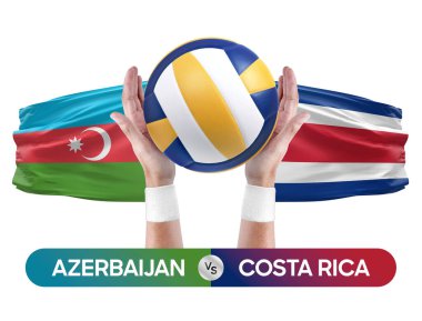 Azerbaycan Kosta Rika 'ya karşı milli takımlar voleybol voleybol topu yarışma konsepti.