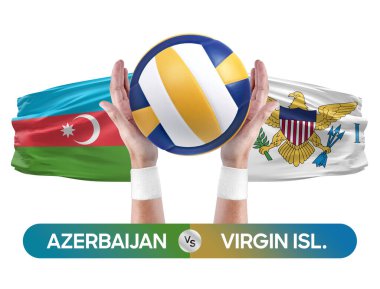 Azerbaycan Virgin Adalarına karşı milli takımlar voleybol voleybol topu yarışma konsepti.