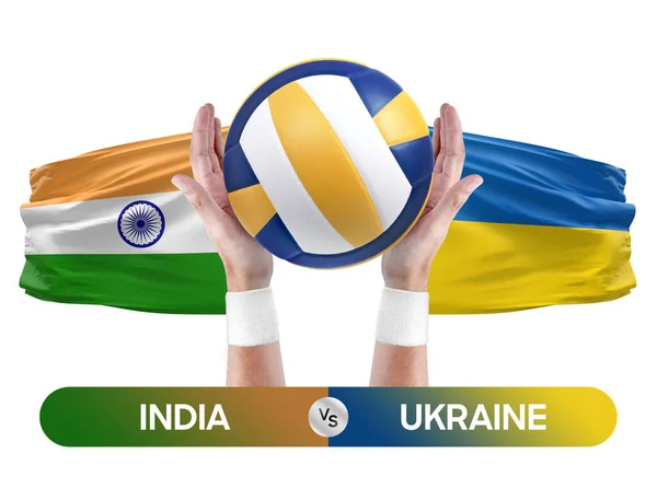 stock image India vs Ukraine national teams volleyball volley ball match competition concept.