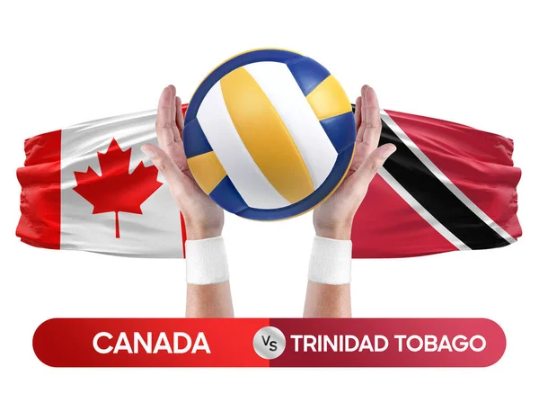 stock image Canada vs Trinidad Tobago national teams volleyball volley ball match competition concept.