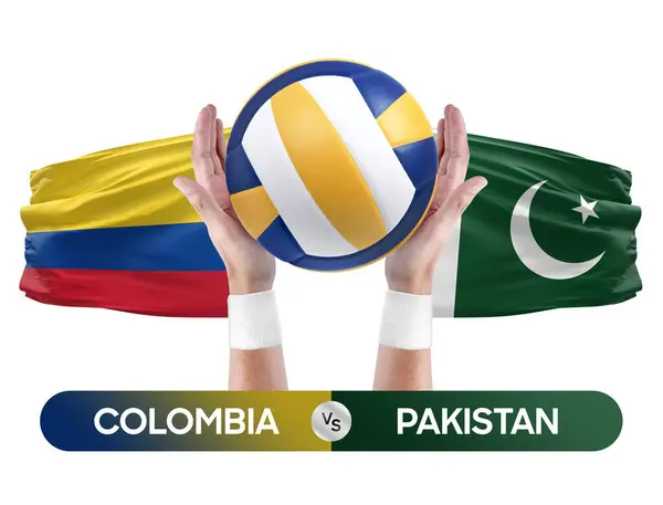 Colombia Pakistán Selecciones Nacionales Voleibol Voleibol Partido Concepto Competencia —  Fotos de Stock