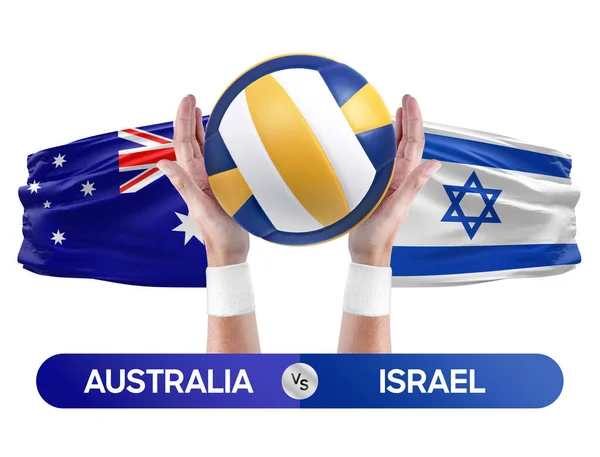 Australia Israel Equipos Nacionales Voleibol Partido Voleibol Concepto Competencia — Foto de Stock
