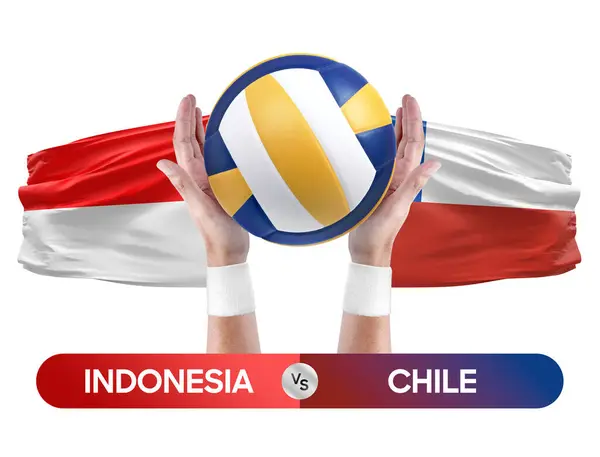 Indonésie Chili Équipes Nationales Volley Ball Match Concept Compétition — Photo