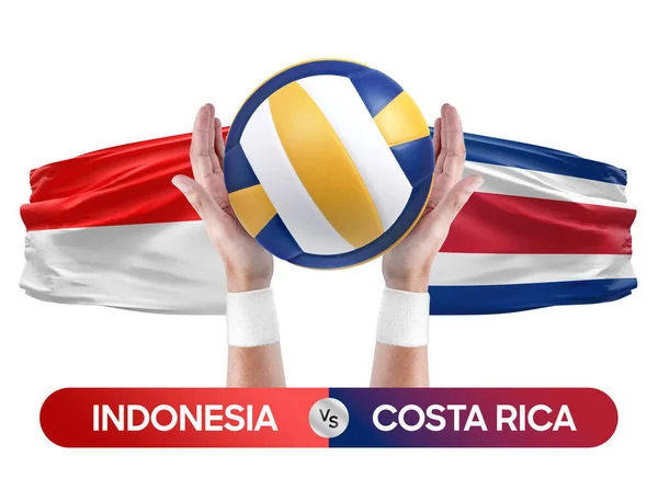 Indonésie Costa Rica Équipes Nationales Volley Ball Match Concept Compétition — Photo
