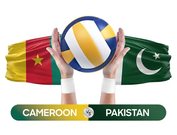 stock image Cameroon vs Pakistan national teams volleyball volley ball match competition concept.