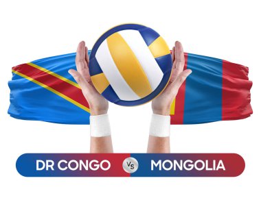 Dr Kongo Moğolistan milli takımlarına karşı voleybol voleybol topu yarışma konsepti.