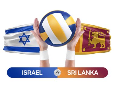 İsrail, Sri Lanka milli takımlarına karşı voleybol voleybol topu yarışma konsepti.