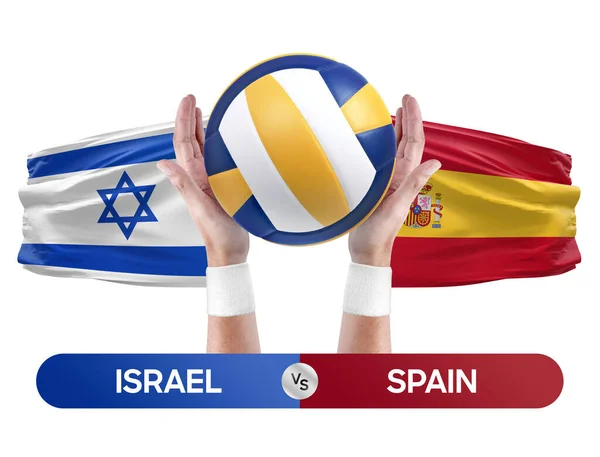 Israel Spain National Teams Volleyball Volley Ball Match Competition Concept — Stock Photo, Image