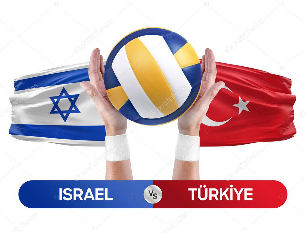 Israel vs Turkiye concepto de competición partido de voleibol equipos
