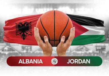 Arnavutluk, Jordan milli basketbol takımlarına karşı basketbol topu yarışma kupası konsepti