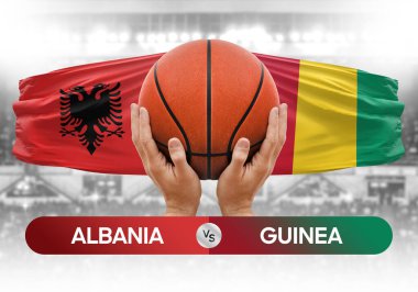 Arnavutluk, Gine milli basketbol takımlarına karşı basketbol topu yarışma kupası konsepti imajı