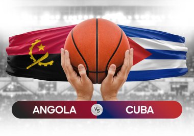 Angola, Küba milli basketbol takımlarına karşı basketbol topu yarışma kupası konsepti