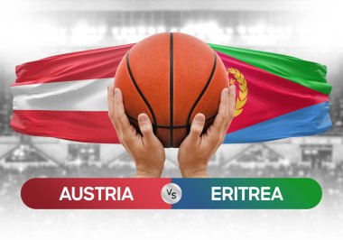 Avusturya, Eritre Millî Basketbol Takımı 'na karşı basketbol topu yarışma kupası konsepti