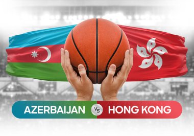 Azerbaycan, Hong Kong milli basketbol takımlarına karşı basketbol topu yarışma kupası konsepti