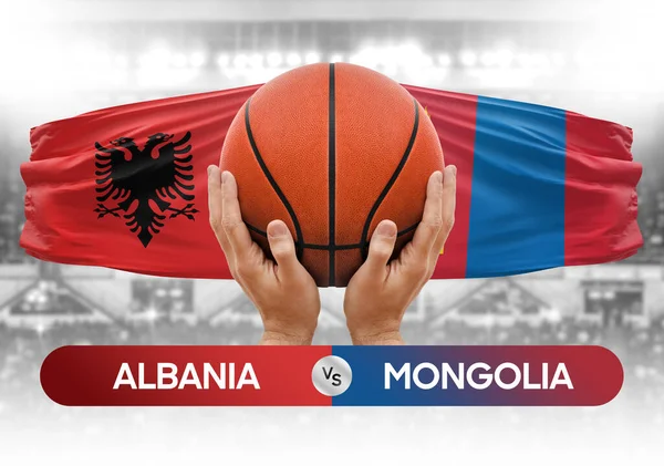 stock image Albania vs Mongolia national basketball teams basket ball match competition cup concept image