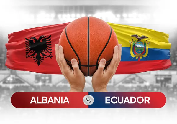 stock image Albania vs Ecuador national basketball teams basket ball match competition cup concept image