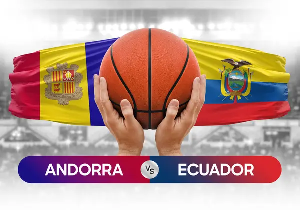 stock image Andorra vs Ecuador national basketball teams basket ball match competition cup concept image