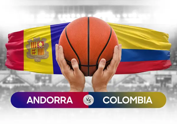 stock image Andorra vs Colombia national basketball teams basket ball match competition cup concept image