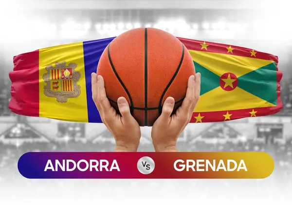 Stock image Andorra vs Grenada national basketball teams basket ball match competition cup concept image