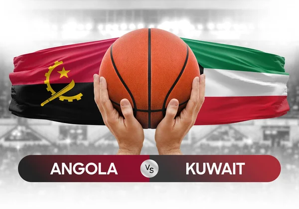 Angola Kuveyt 'e karşı milli basketbol takımları basketbol topu yarışma kupası konsepti