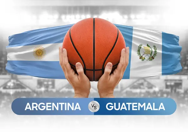 Аргентина Проти Гватемали Національні Баскетбольні Команди Матч Змагання Кубок Концептуальне — стокове фото