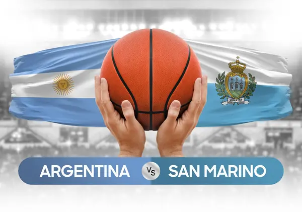 Αργεντινή Εναντίον Αγίου Μαρίνου Εθνικές Ομάδες Μπάσκετ Μπάσκετ Μπάσκετ Αγώνα — Φωτογραφία Αρχείου
