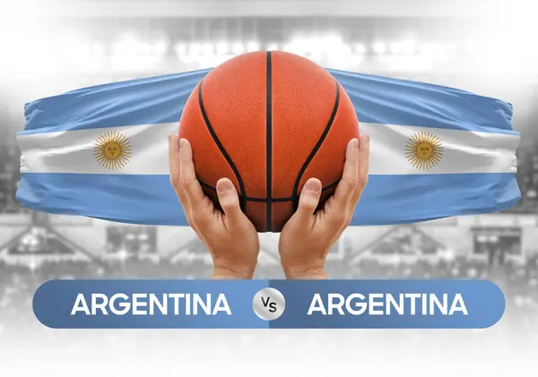 Αργεντινή Εναντίον Αργεντινής Εθνικές Ομάδες Μπάσκετ Μπάσκετ Μπάσκετ Αγώνα Κύπελλο — Φωτογραφία Αρχείου