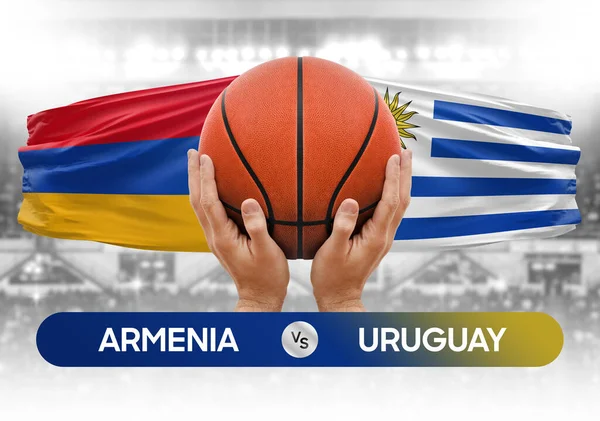 Armenia vs Uruguay national basketball teams basket ball match competition cup concept image
