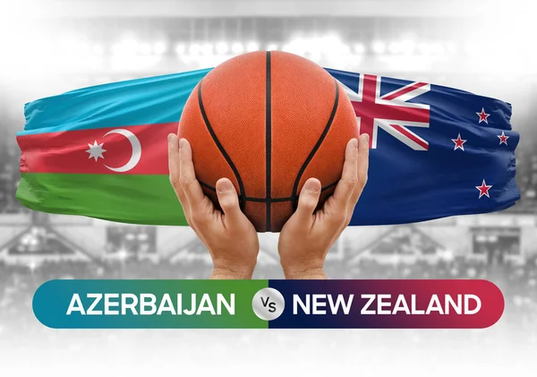 Azerbaycan, Yeni Zelanda 'ya karşı milli basketbol takımları basketbol topu yarışma kupası konsepti imajı