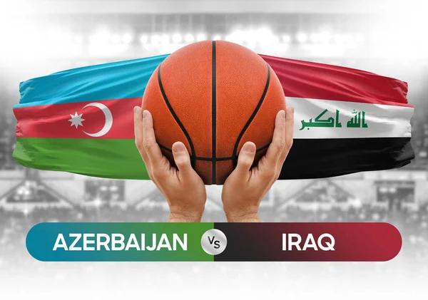 Azerbaycan Irak 'a karşı milli basketbol takımları basketbol maçı kupası konsepti