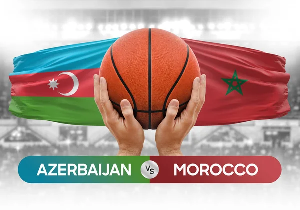 Azerbaycan, Fas milli basketbol takımlarına karşı basket topu yarışma kupası konsepti