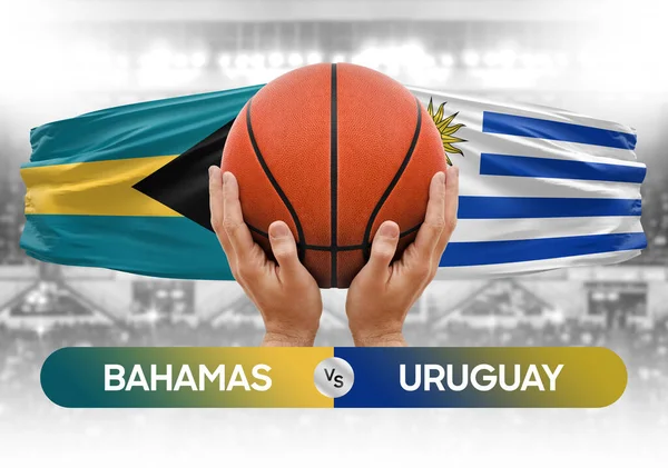 Bahamas vs Uruguay national basketball teams basket ball match competition cup concept image