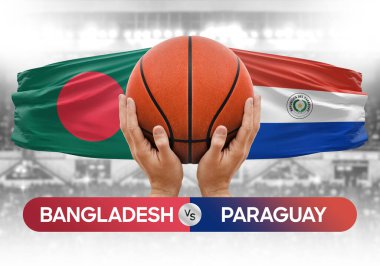 Bangladeş, Paraguay 'a karşı milli basketbol takımları basketbol topu yarışma kupası konsepti