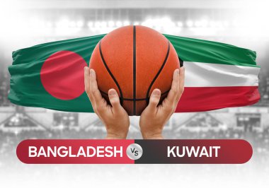 Bangladeş Kuveyt 'e karşı milli basketbol takımları basketbol maçı kupası konsepti