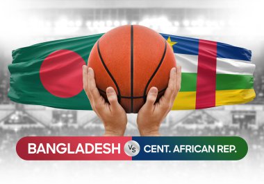 Bangladeş, Orta Afrika Cumhuriyeti Milli Basketbol Takımı 'na karşı Basketbol maçı kupası konsepti