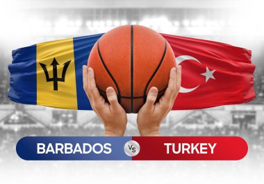 Barbados, Türkiye milli basketbol takımlarına karşı basketbol topu yarışma kupası konsepti