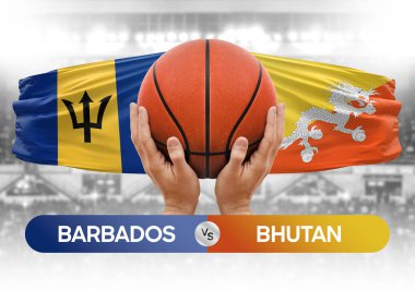 Barbados, Bhutan Millî Basketbol Takımı 'na karşı Basketbol maçı kupası konsepti