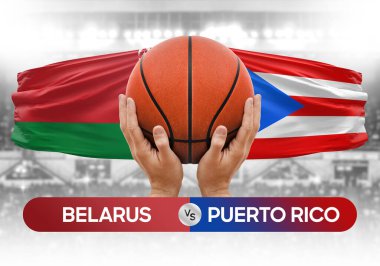 Belarus, Porto Riko 'ya karşı milli basketbol takımları basketbol maçı kupası konsepti
