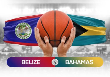 Belize, Bahamalar 'a karşı milli basketbol takımları basketbol topu yarışma kupası konsepti