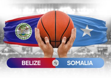 Belize, Somali milli basketbol takımlarına karşı basketbol topu yarışma kupası konsepti