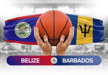 Belize vs Barbados Millî Basketbol Takımı Basketbol Maçı Kupası konsepti