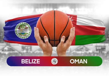 Belize, Umman 'a karşı milli basketbol takımları basketbol topu yarışma kupası konsepti