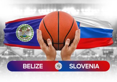 Belize vs Slovenya Millî Basketbol Takımı Basketbol Maçı Kupası konsepti